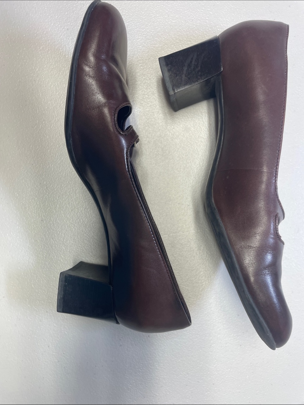 Franco Sarto Brown Leather Mary Jane Slip-On Loafers - Picture 5 of 7
